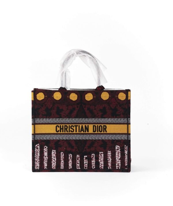 Christian Dior book tote Yellow circle and Burgundy print - Cap N Wrap